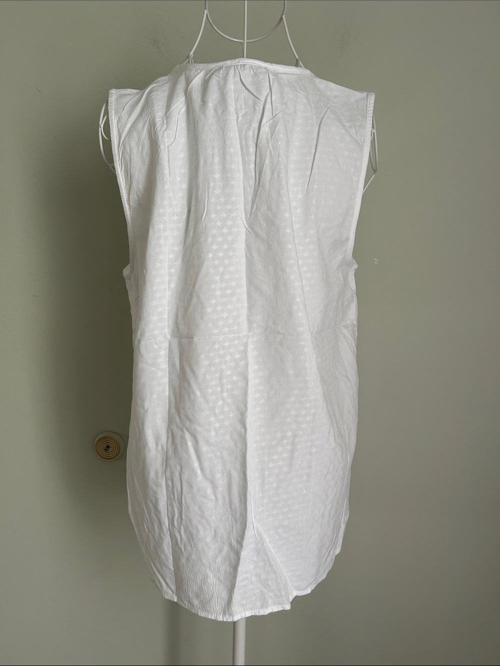 croft & barrow White Smocked Yoke Peasant Blouse - Picture 2 of 8